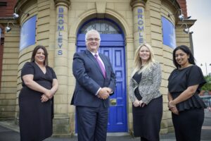 Group staff photo of Danielle Higgins, Mark Hirst, Francesca Rigby and Tasneem Rahman